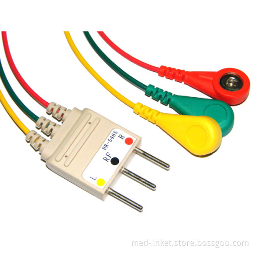 Compatible Nihon Kohden BR-004P 3-LD ECG Cable